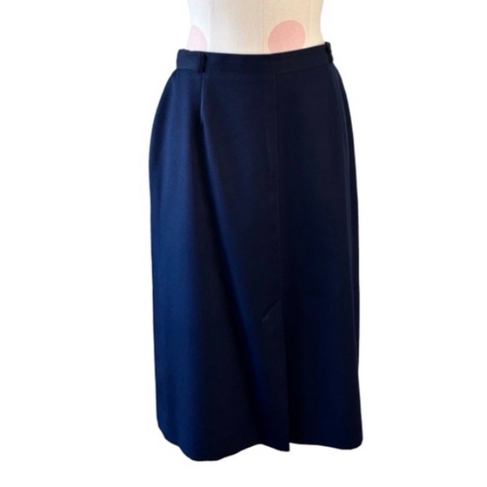 Vintage Navy Pencil Midi Skirt - Picture 2 of 7